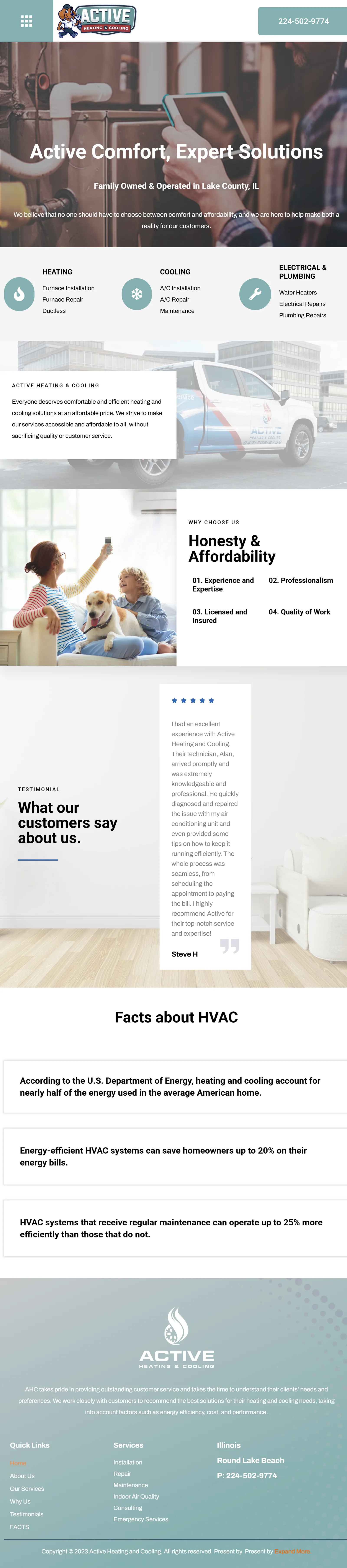 Original Active Heating & Cooling website screenshot