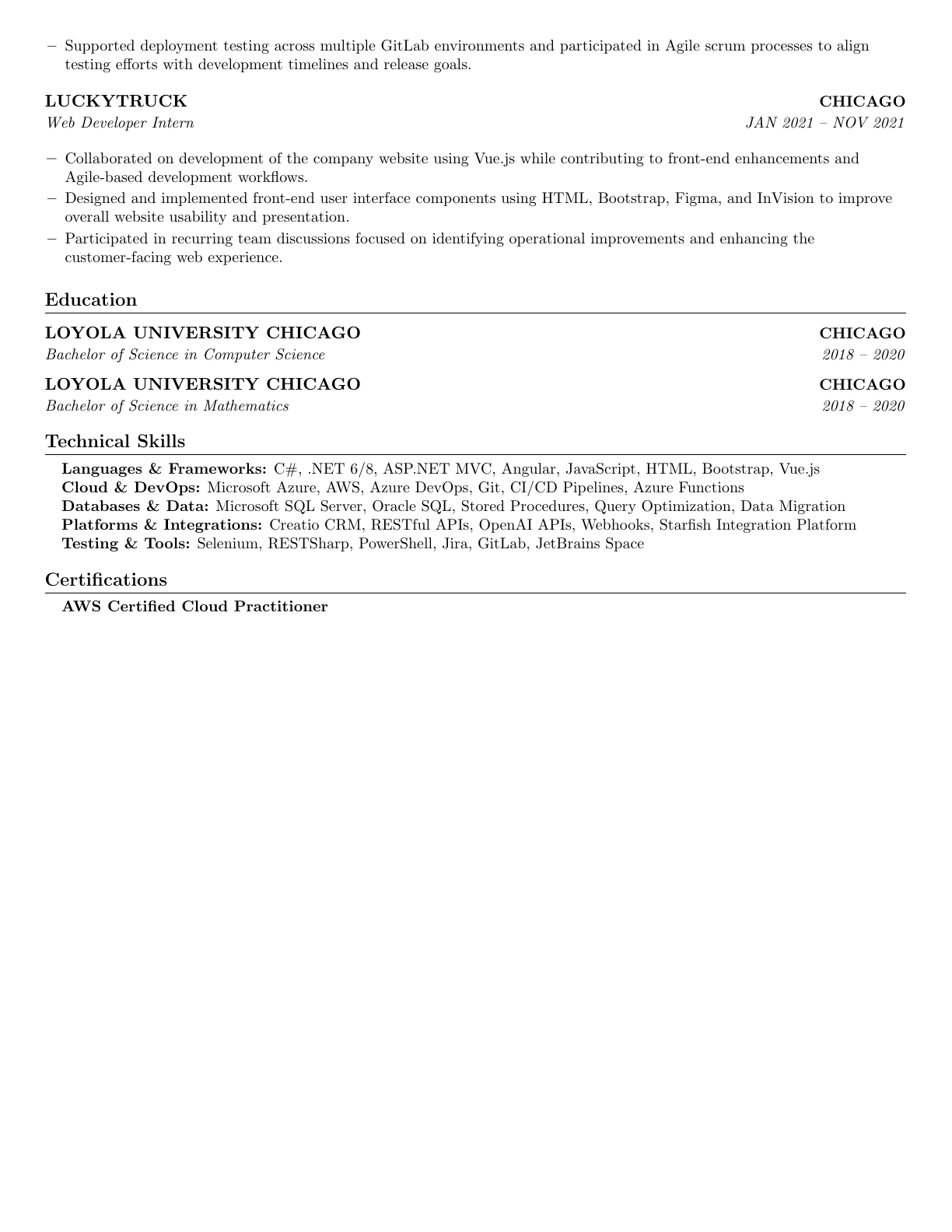 Page 2 of Asad Javed's resume